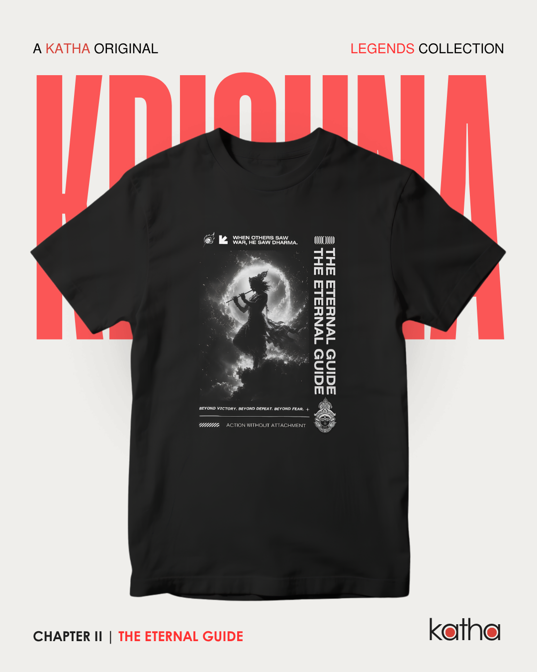 Unisex Krishna Cotton T-Shirt – Legends Collection | Katha