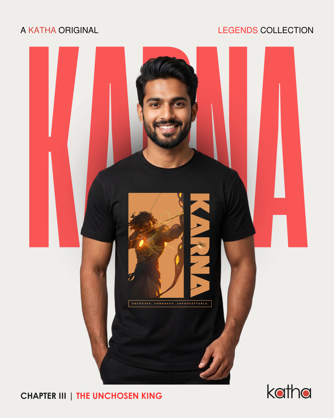 Unisex Karna Cotton T-Shirt – Legends Collection | Katha