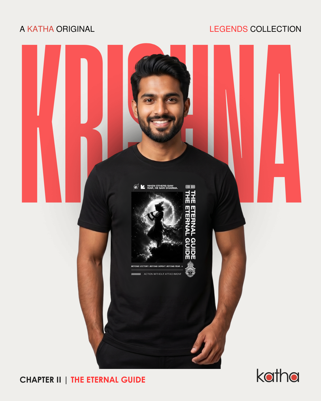 Unisex Krishna Cotton T-Shirt – Legends Collection | Katha
